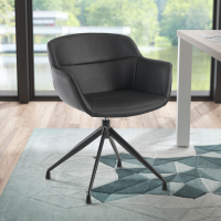 Ores Meeting Chair, pyramid base, excellent finishes, Faux leather