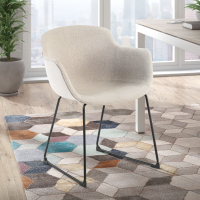 Laure waiting room chair, sled base, thick padding, upholstered