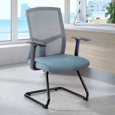 visitor chair gray confidant chair mesh fixed armrests 2