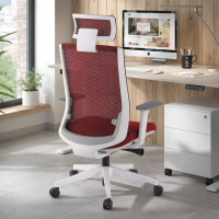 Boston white Office Chair, Headrest, Adjustable Arms