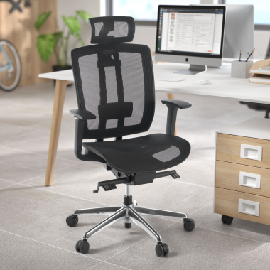 office chair black with headrest mesh mesh 4d adjustable armrests lumbar support headrest 2
