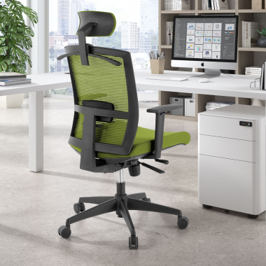 ergonomic chair green black frame headrest mesh 1d adjustable armrests lumbar support headrest 2
