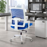 Akira white ergonomic office chair, synchro mechanism