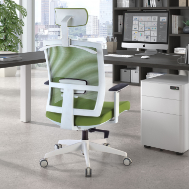ergonomic chair white green white frame headrest mesh 1d adjustable armrests lumbar support headrest 2