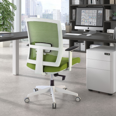 ergonomic chair white green white frame mesh 1d adjustable armrests lumbar support 2