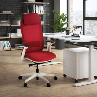 ergonomic chair white red white frame fabric 3d adjustable armrests 2