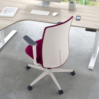 Sheryl white swivel chair,...
