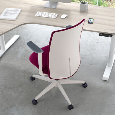 swivel chair white red white frame fabric 1d adjustable armrests 2