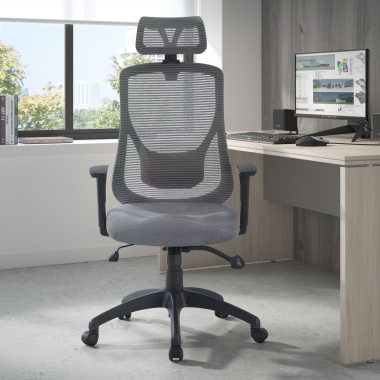 office chair gray lake mesh 1d adjustable armrests lumbar support headrest 2