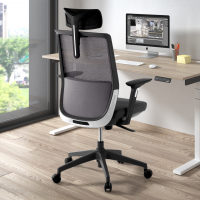 Five red office chair with...