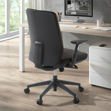 office chair black upholstered fabric fabric 3d adjustable armrests 2
