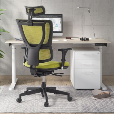 ergonomic chair green energy mesh 1d adjustable armrests double lumbar support 2