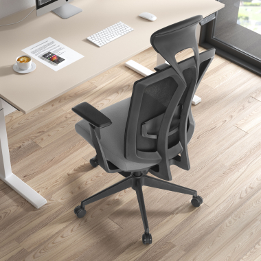 ergonomic chair gray ridley mesh 3d adjustable armrests lumbar support headrest 2
