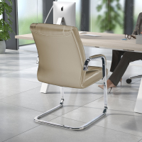 Visitor armchair Atlanta, sled base, genuine leather