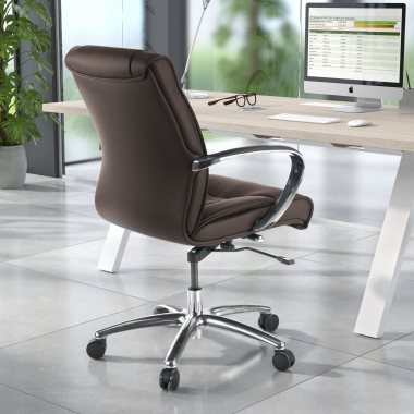 office chair brown low back natural leather natural skin upholstered armrests 9