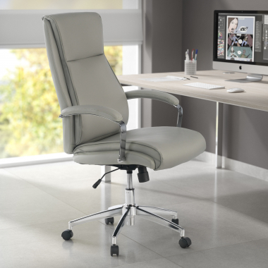 office chair gray counter synthetic leather upholstered armrests 2
