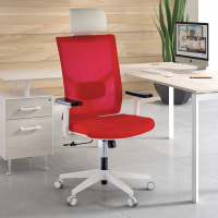 Ergonomic Office Chair Verdi white with headrest, adjustable arms