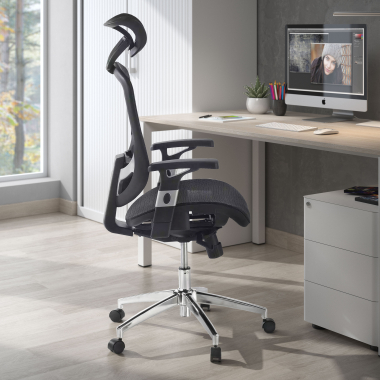 office chair black flex mesh movable armrests lumbar support headrest 2
