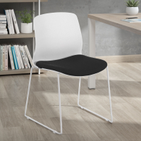 Visitor chair Swing, comfortable, stackable, upholstered seat