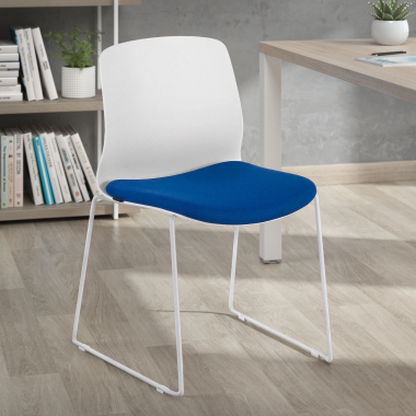 visitor chair blue armless chair fabric no armrests 2