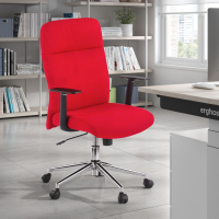 Smith Study Armchair, fabric, thick padding, metal base