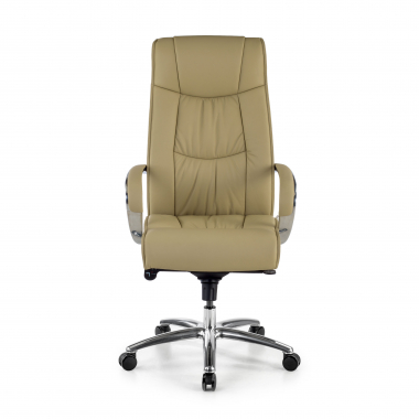 office chair beige high back natural leather natural skin upholstered armrests 3