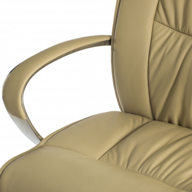 office chair beige high back natural leather natural skin upholstered armrests 7