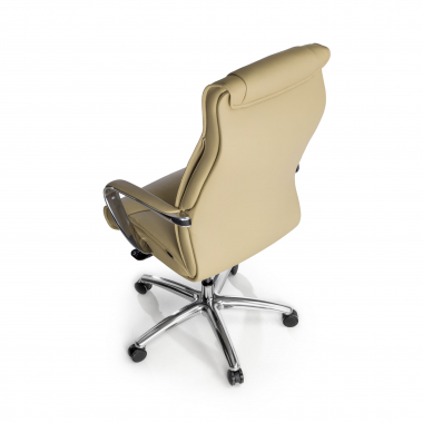 office chair beige high back natural leather natural skin upholstered armrests 8