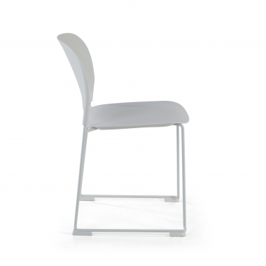 visitor chair white without arms plastic no armrests 4