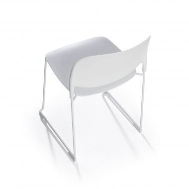 visitor chair white without arms plastic no armrests 6