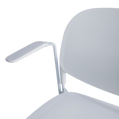 visitor chair white with arms plastic fixed armrests 5