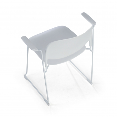 visitor chair white with arms plastic fixed armrests 6