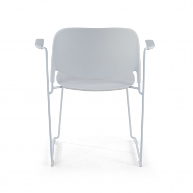 visitor chair white with arms plastic fixed armrests 7