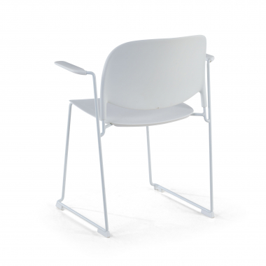 visitor chair white with arms plastic fixed armrests 8