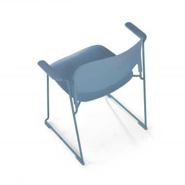 visitor chair blue with arms plastic fixed armrests 6