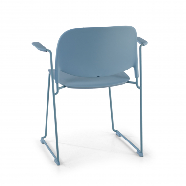 visitor chair blue with arms plastic fixed armrests 7