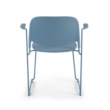 visitor chair blue with arms plastic fixed armrests 8