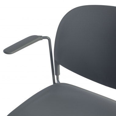 visitor chair gray with arms plastic fixed armrests 5
