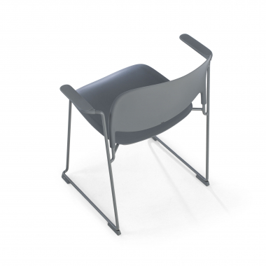 visitor chair gray with arms plastic fixed armrests 6
