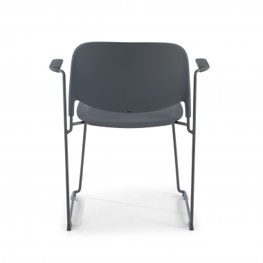 visitor chair gray with arms plastic fixed armrests 8