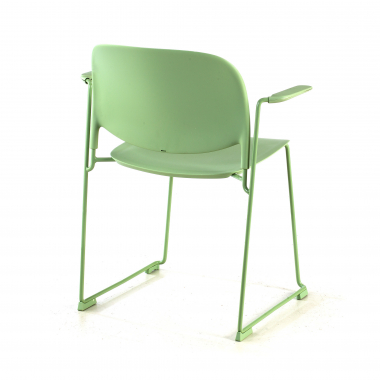 visitor chair green with arms plastic fixed armrests 6