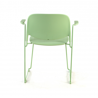 visitor chair green with arms plastic fixed armrests 7