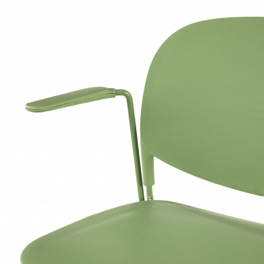visitor chair green with arms plastic fixed armrests 5
