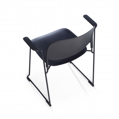visitor chair black with arms plastic fixed armrests 6