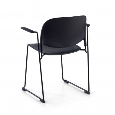 visitor chair black with arms plastic fixed armrests 7