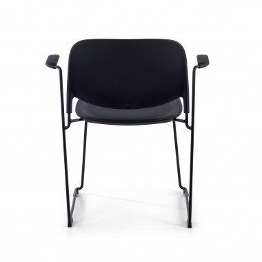 visitor chair black with arms plastic fixed armrests 8