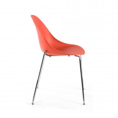 visitor chair red 4 legs plastic no armrests 4