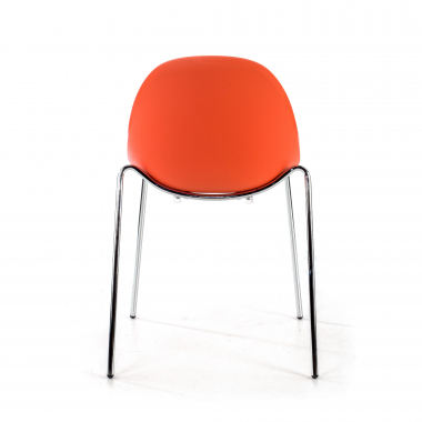 visitor chair red 4 legs plastic no armrests 6