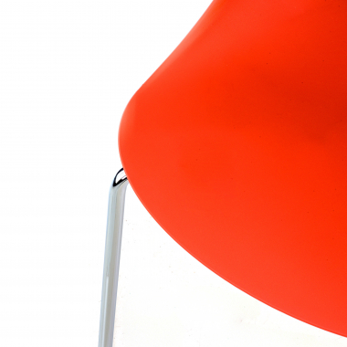 visitor chair red 4 legs plastic no armrests 7