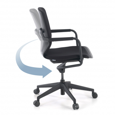 swivel chair black office chair fabric fixed armrests 4